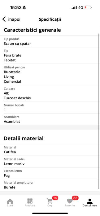 Set dining masa cu scaune