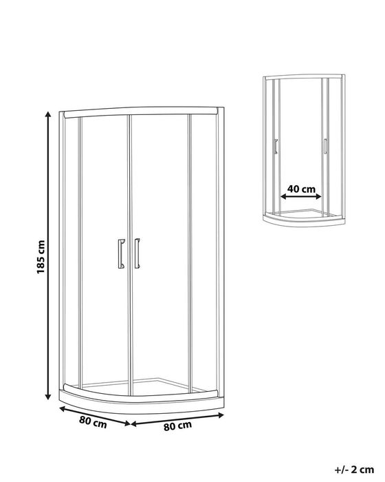 NOU Cabina de dus JUKATAN, argintiu