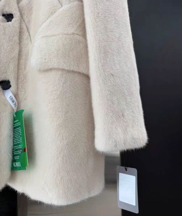 норковая шуба, белая