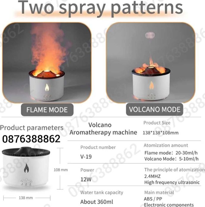 Ултразвуков арома дифузер 360мл овлажнител пулсиращ непрекъснат режим