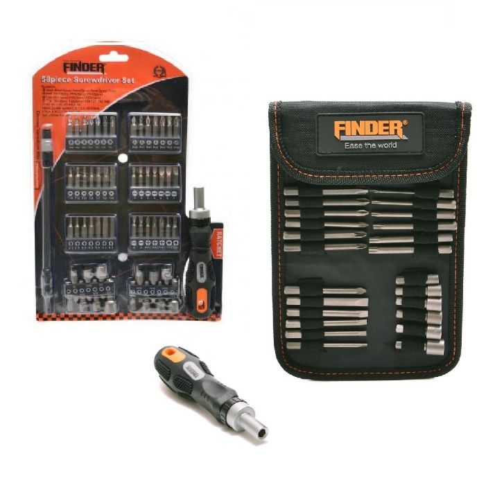 Комплект инструменти FINDER 26/58 части с накрайници за отвертки