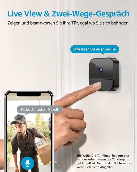 Wi-Fi Видео звънец BETTERMO – Смарт камера за врата, Нощно виждане