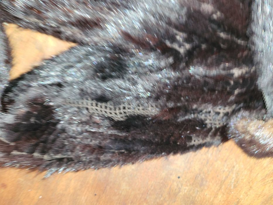 естествена НОРКА плетено яке с качулка - М