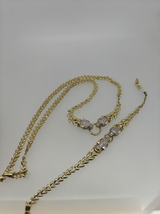 Set lanț și brățară aur 14k (r)
