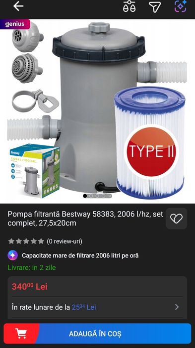 Pompa piscina Bestway 2006l/h 58383