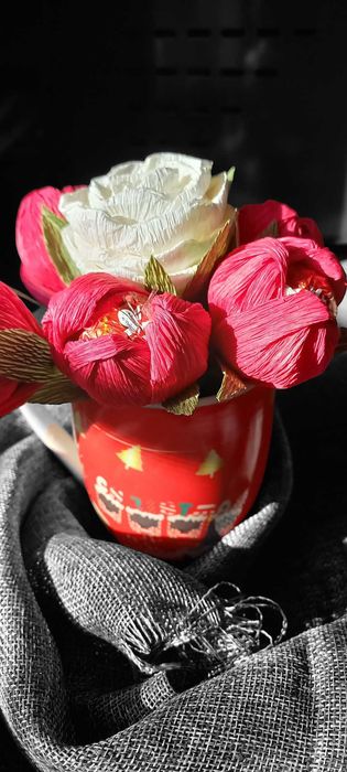 Цветя с бонбони ръчна изработка