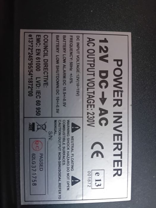 Инвертор 600W 220v