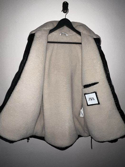 ZARA jachetă - geaca de iarna blană, black, L size