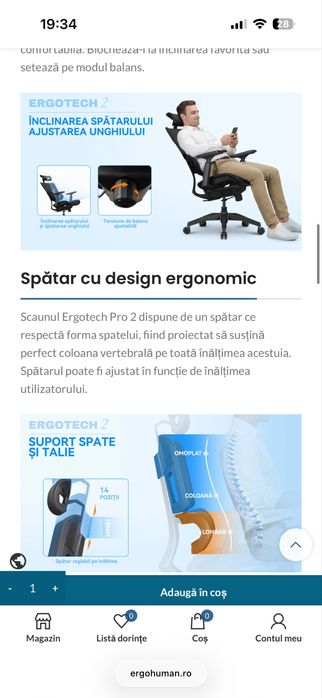 Scaun ergonomic birou
