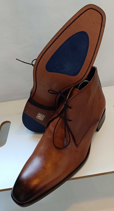 Ghete lace up 45 46 lucrate manual Ortiz & Reed NOI piele naturala