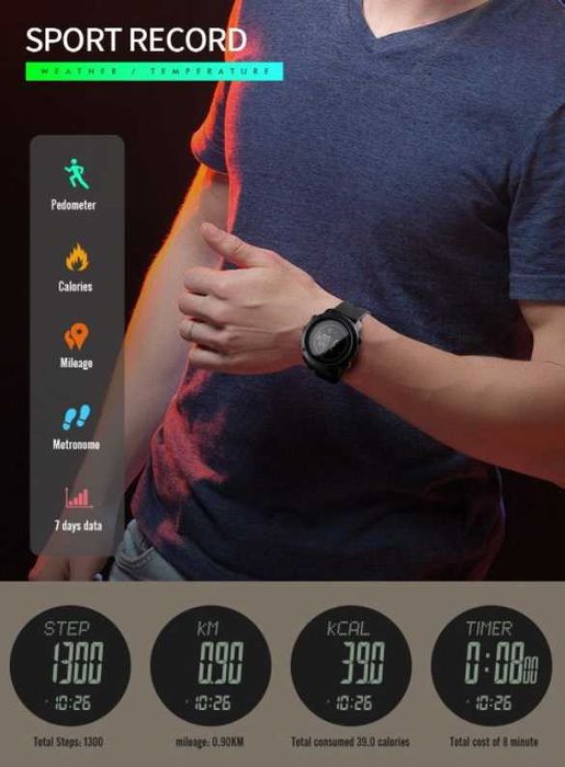 Мужские многофункциональные часы SKMEI модель 1418  (черные)