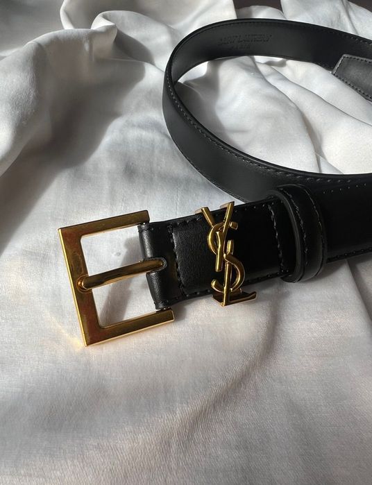 Черен кожен колан Y*S*L