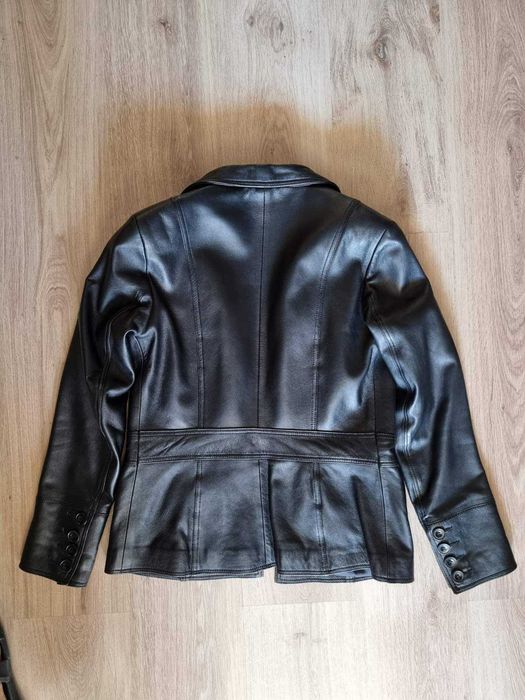 Дамско сако от естествена кожа - черно