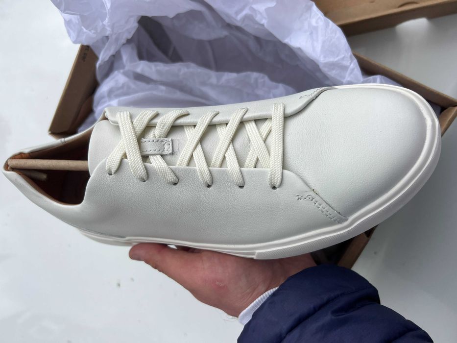 Clarks Una Costa Lace мъжки кожени обувки размер 43 бял, кафяв, син