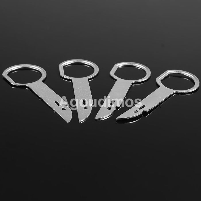 4бр. пластини(скоби) за демонтаж на авто радио(CD) за VW, AUDI, SKODA