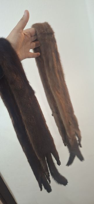 Blană naturală guler nurcă