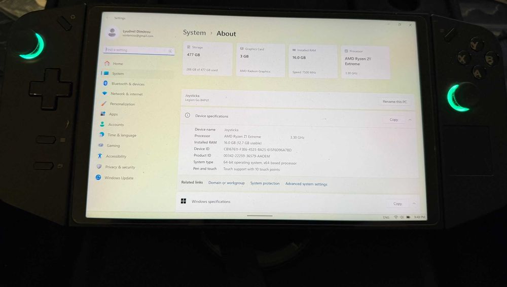 Lenovo Legion Go - Почти неизползвано