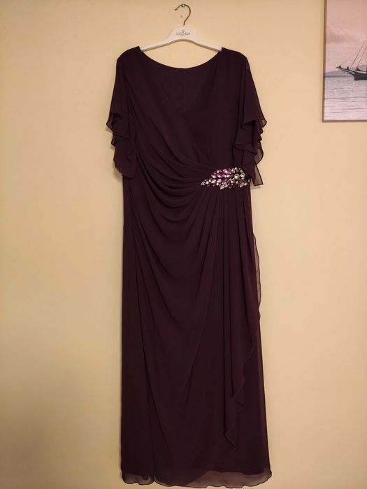 Rochie de ocazie lungă, elegantă – Culoare bordo/plum