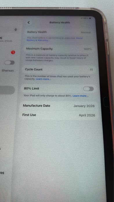 Ipad a16 , 100% , 128 ГБ