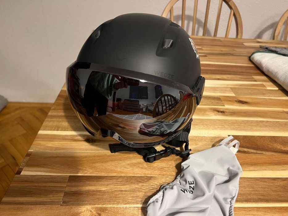 Vand Casca Ski cu ochelari inclusi, PST 550 Wedze Decathlon neagra