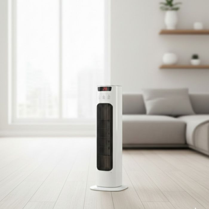 Вертикален керамичен отоплител с дистанционно и защита от прегряване