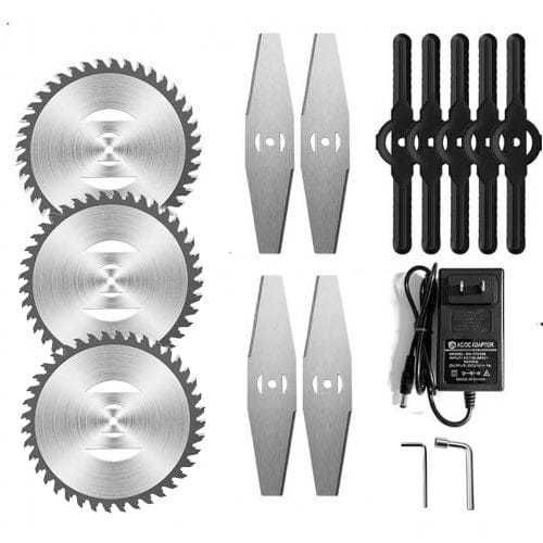 Немски Акумулаторен Тример  с колела WerkBull /36V 8Ah/ с 2бр батерии + 15 подаръка и Приставка с колела