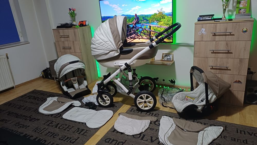 Cărucior/căruț copii 3 în 1 sport+landou+scaun auto.Krausman.