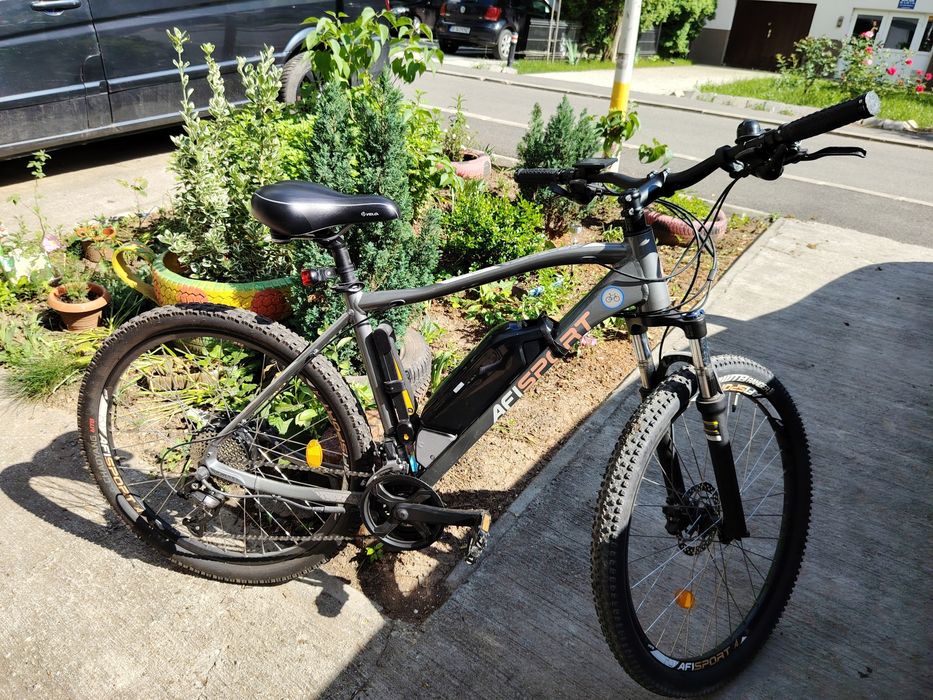 Bicicletă Afisport electrică roți 27,5,3×9 viteze