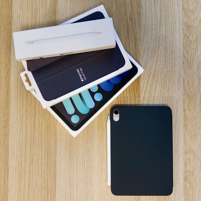 iPad Mini 7 + Apple Pencil + Husă Originală, garanție până in 01.2028