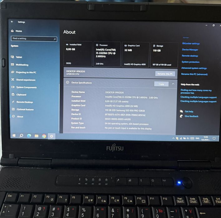 Продавам лаптоп fujitsu