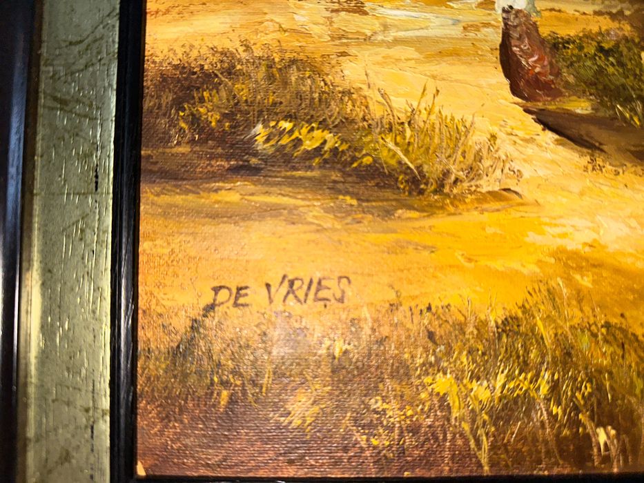 Живописна селска сцена с вятърна мелница