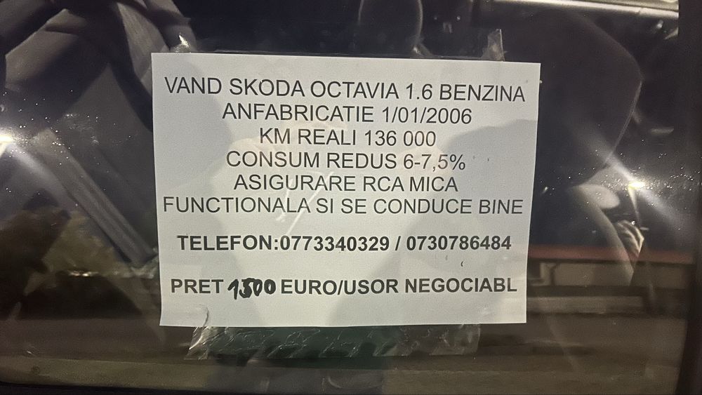 Vand Skoda Octavia 1.6 benzina