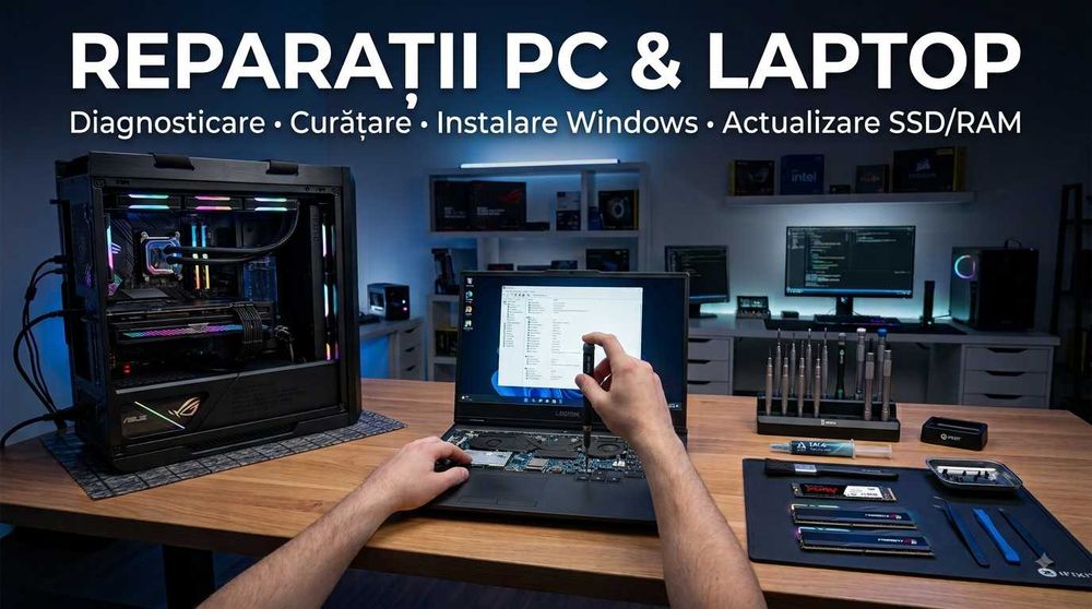 Service PC & Laptop București | Reparații, curățare, Windows, upgrade, diagnostic.