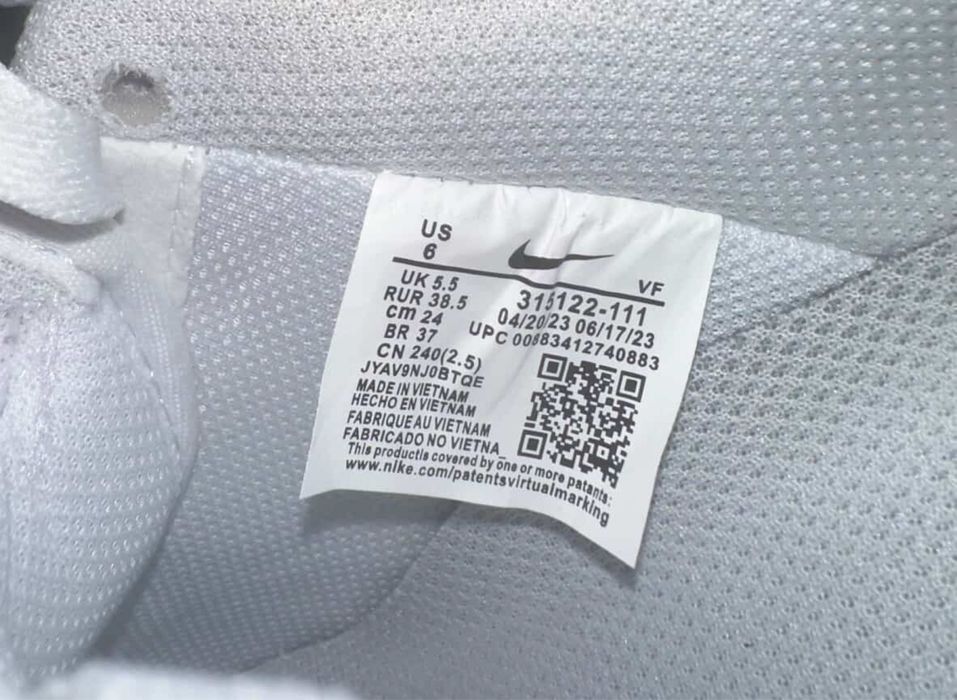 Nike  Air Force 1 Low (Triple White) - 38,38.5,40,40.5,45