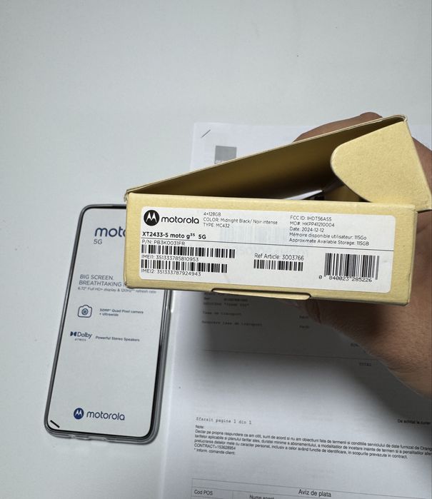 Motorola dual sim G35 5g 4gb RAM 128gb Midnight Black - Nou