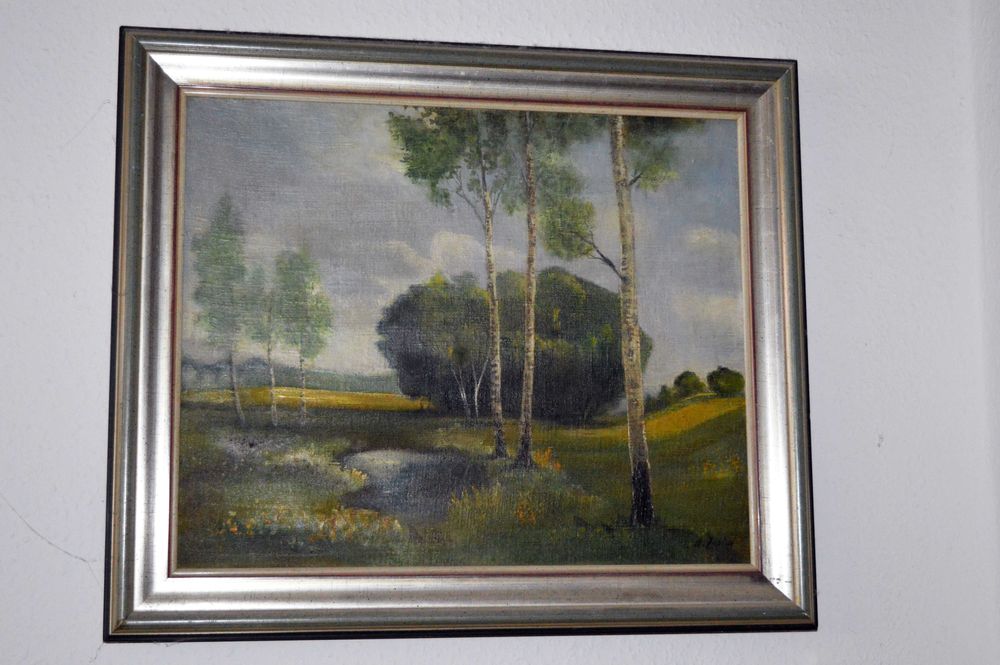 Старинна КАРТИНА  масло върху платно ПОДПИСАНА