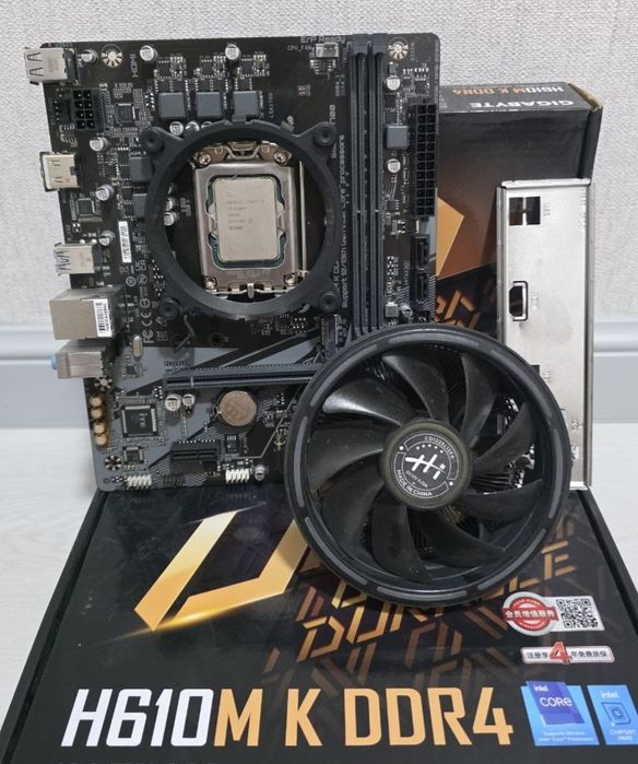 Комплект H610 pro + 12100 i3 12100f+ большой кулер количество