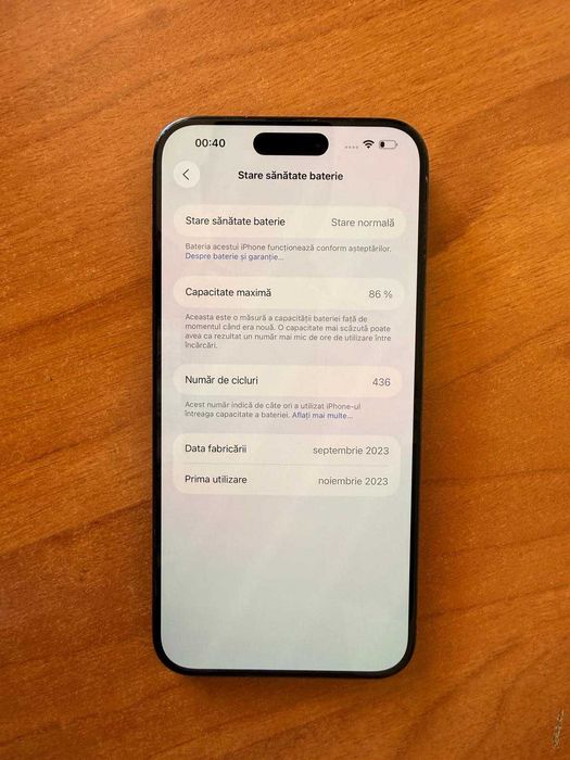 iPhone 15 Pro Max 256GB Black Titanium | 86% baterie | Original | Husă Apple