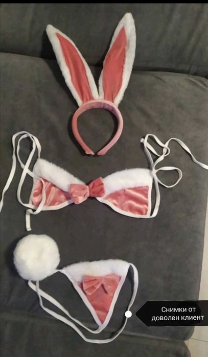 Секси костюм зайче с прашки  уши дамско бельо