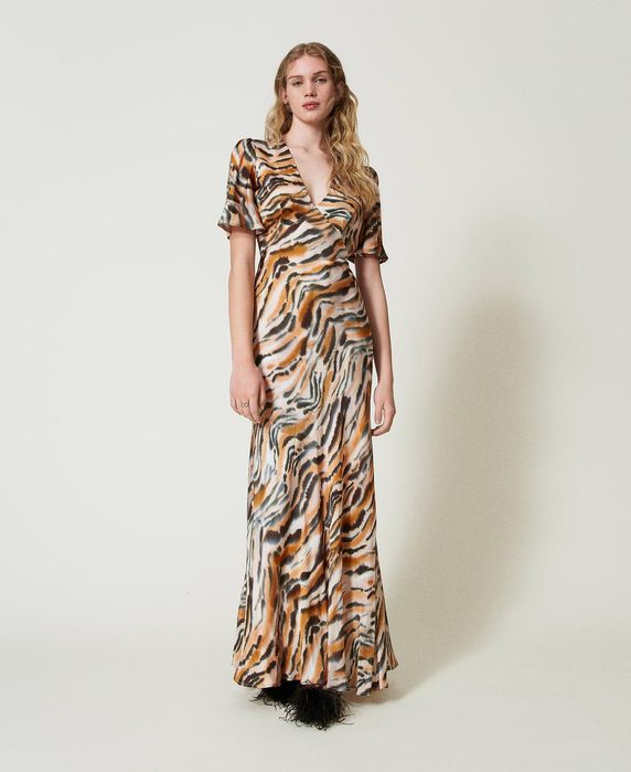 Mакси рокля Twinset  от сатен 42/S 44/М,46/L, 48/L-XL,50 XL нова с етикет!