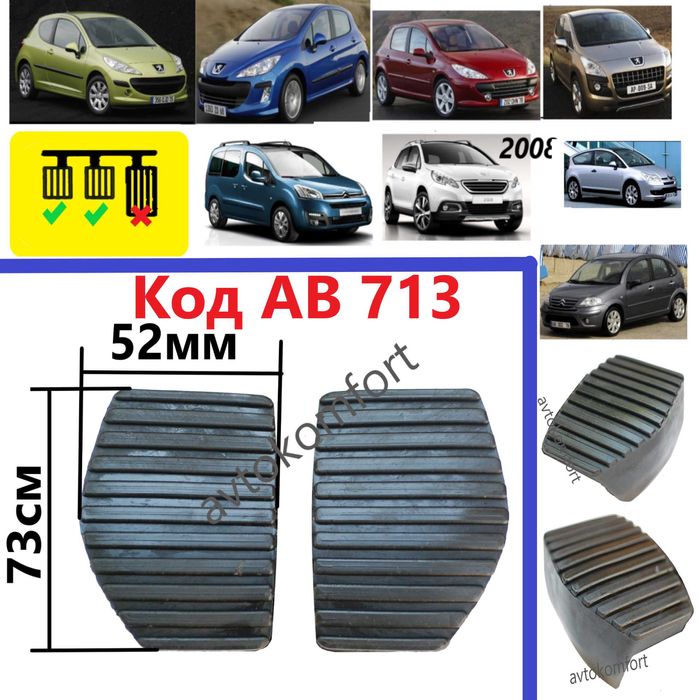 Гумени Подложки За Педали БМВ Опел Форд Рено Пежо Тойота Мазда Хонда
