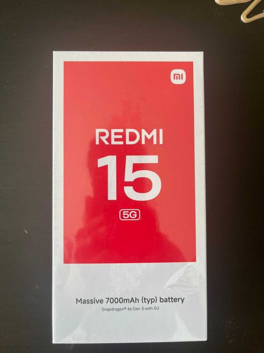 Чисто нов Xiaomi Redmi 15 5G 256GB + 8GB RAM Midnight Black
