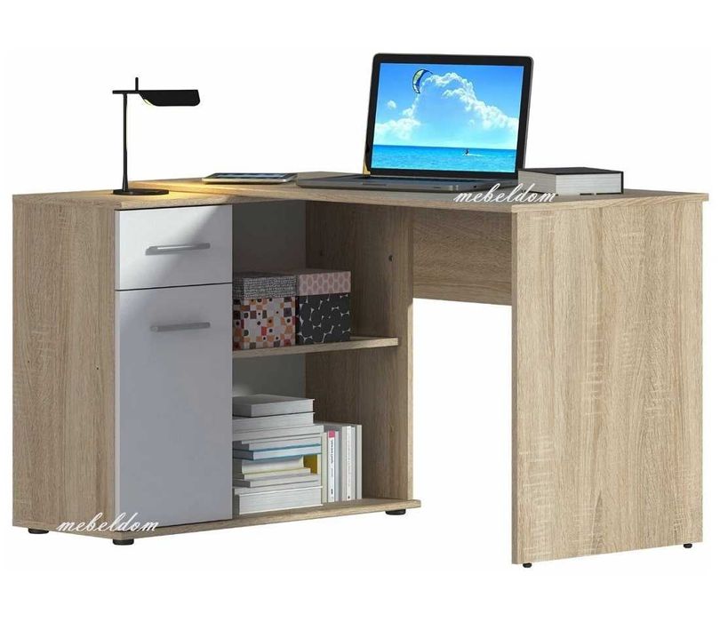 Ъглово бюро 93/120см. с чекмедже,рафт и плавна врата(код-1089)