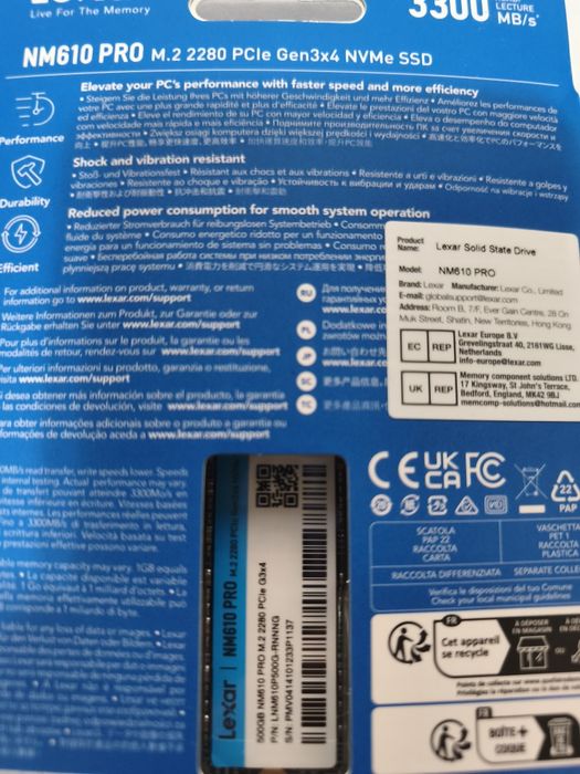 500Gb Lexar nm610 Gen 3x4