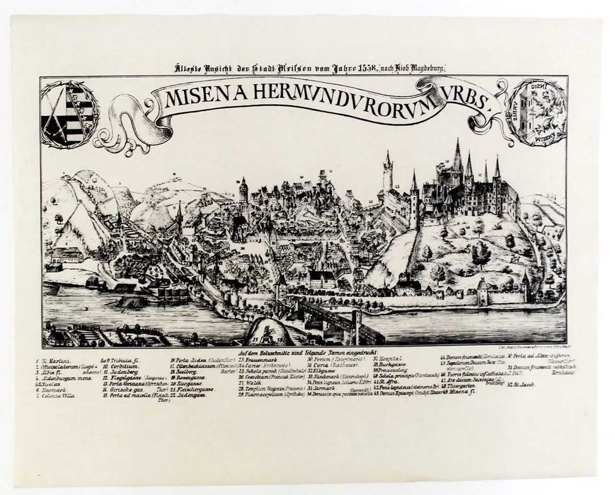 Историческият градски пейзаж на ГДР фото платно 34 х 26,5 см