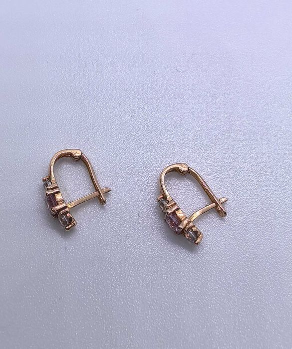 Серьги детские красное золото