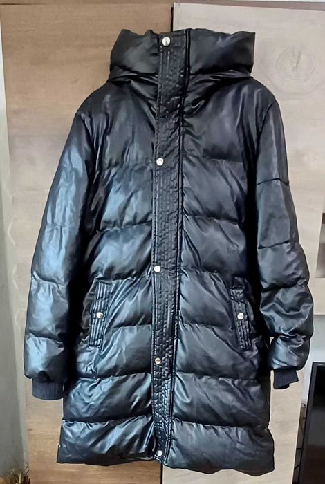 Зимно кожено дълго яке,размер L