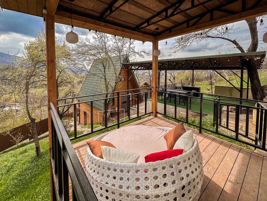 Глэмпинг в горах / Домик Афрейм / Баня