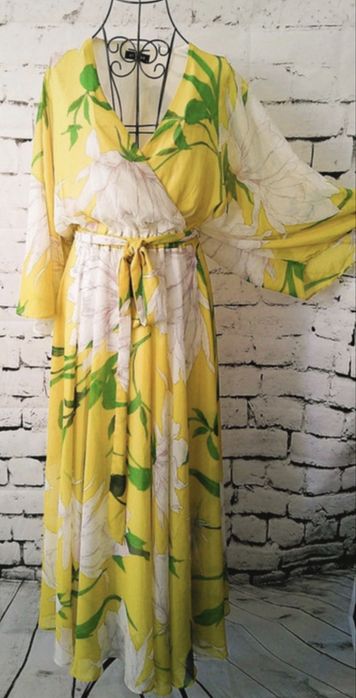 Rochie eleganta galben /verde