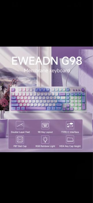 Tastatura Gaming cu fir, RGB,Knob/rotita de Volum.NOU